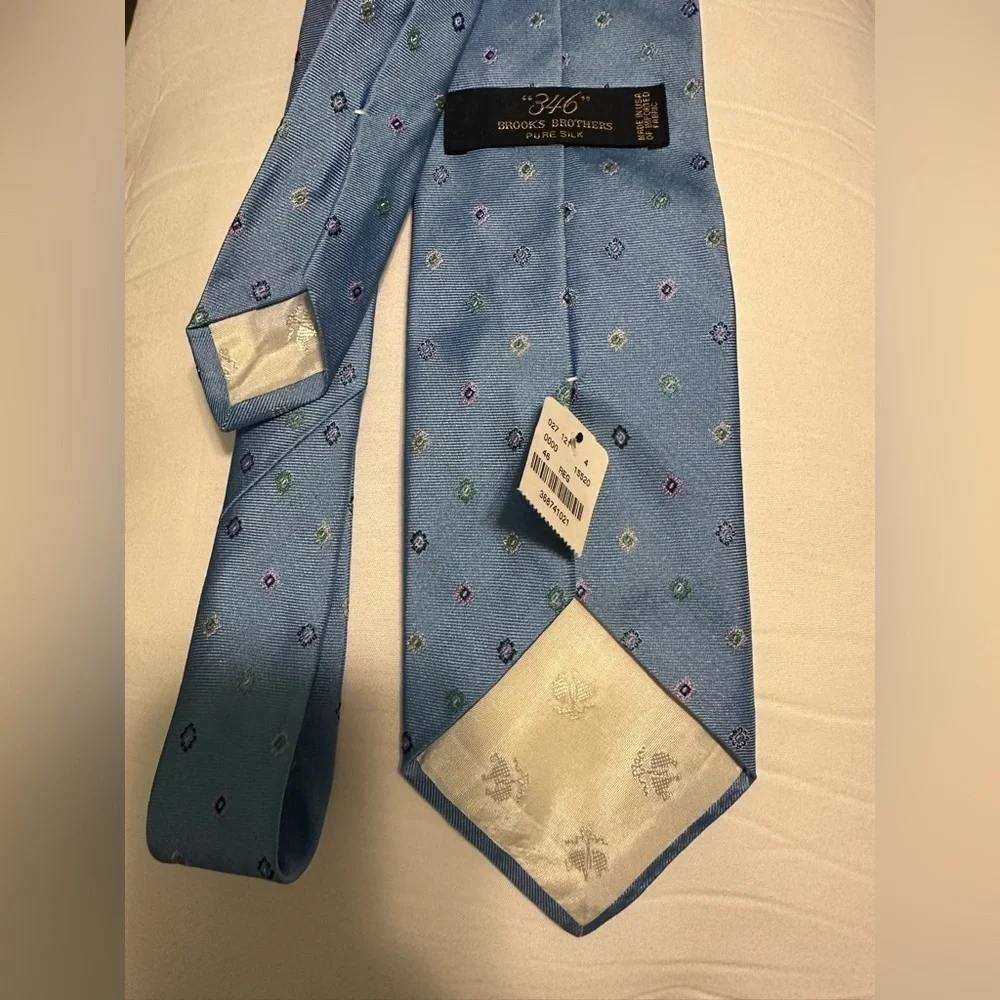 Brooks Brothers Tie Silk Blue Geometric 3.5